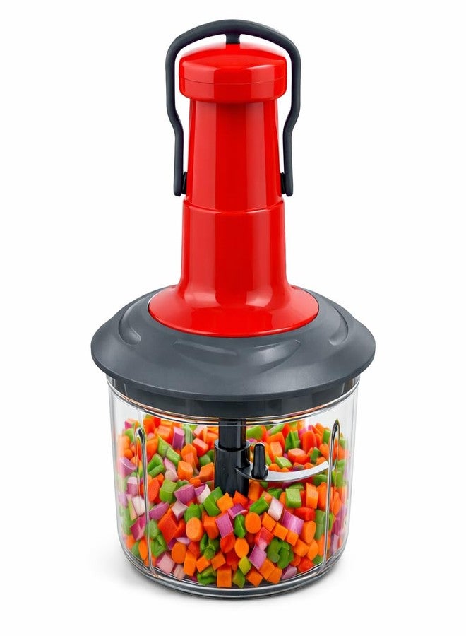EQUALSUM Manual Push Vegetable Chopper 650 ml | Hand Press Onion & Veg Chopper | Plastic Kitchen Cutter Tool - Image 1